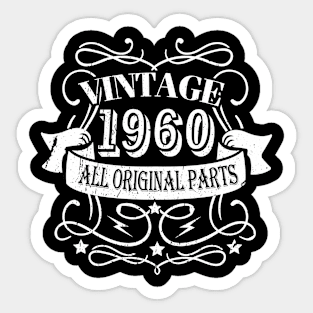 Vintage 1960 60th Birthday All Original Parts Gift Sticker